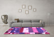 Machine Washable Abstract Purple Contemporary Area Rugs in a Living Room, wshcon2707pur