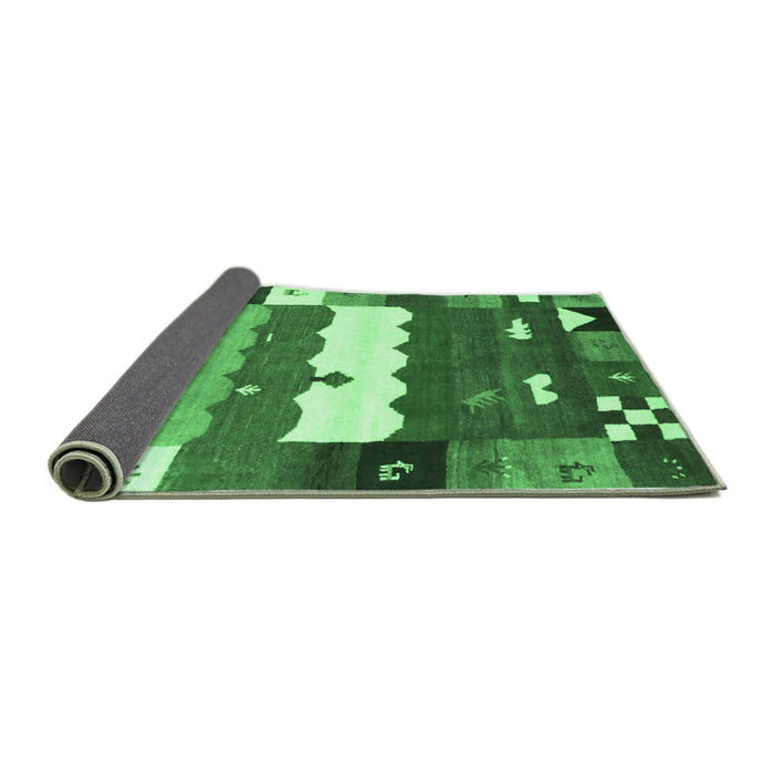 Sideview of Abstract Emerald Green Contemporary Rug, con2707emgrn