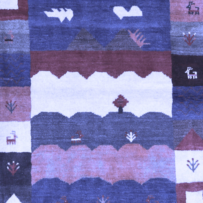 Abstract Blue Contemporary Rug, con2707blu