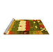 Sideview of Machine Washable Abstract Yellow Contemporary Rug, wshcon2707yw