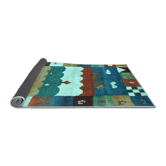 Sideview of Abstract Light Blue Contemporary Rug, con2707lblu