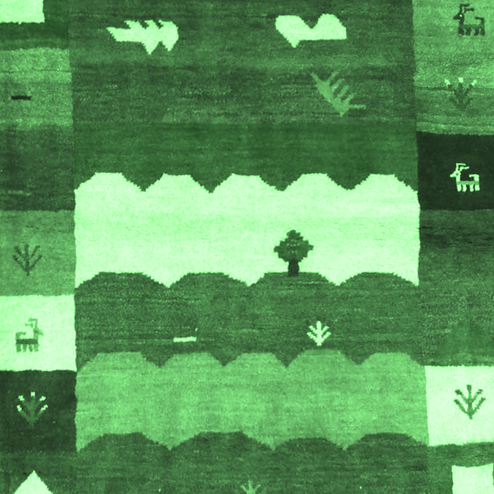 Abstract Emerald Green Contemporary Rug, con2707emgrn