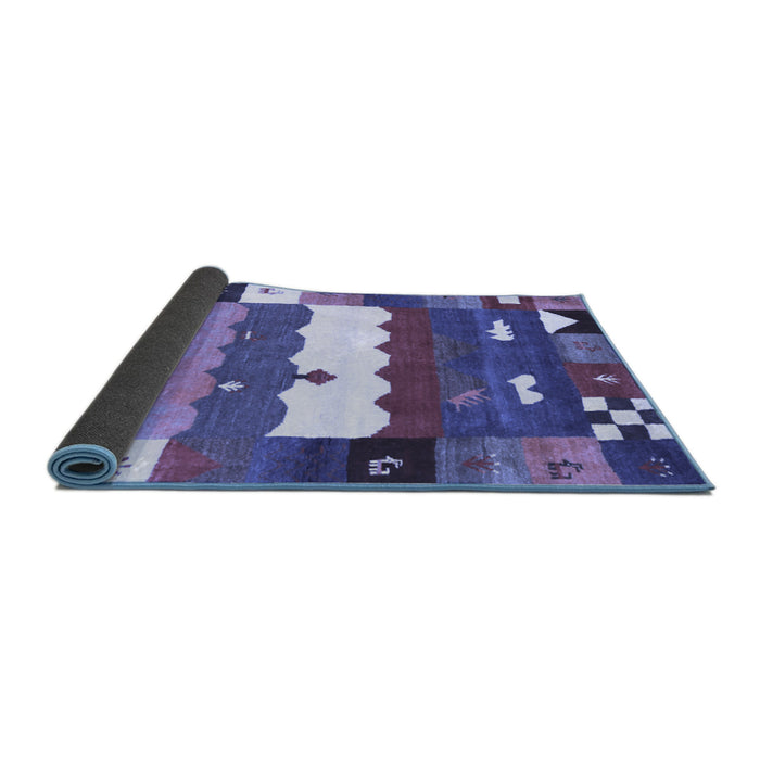 Sideview of Abstract Blue Contemporary Rug, con2707blu