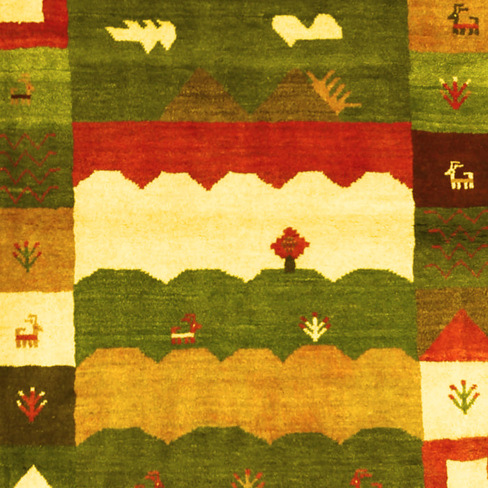 Machine Washable Abstract Yellow Contemporary Rug, wshcon2707yw