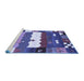 Sideview of Machine Washable Abstract Blue Contemporary Rug, wshcon2707blu