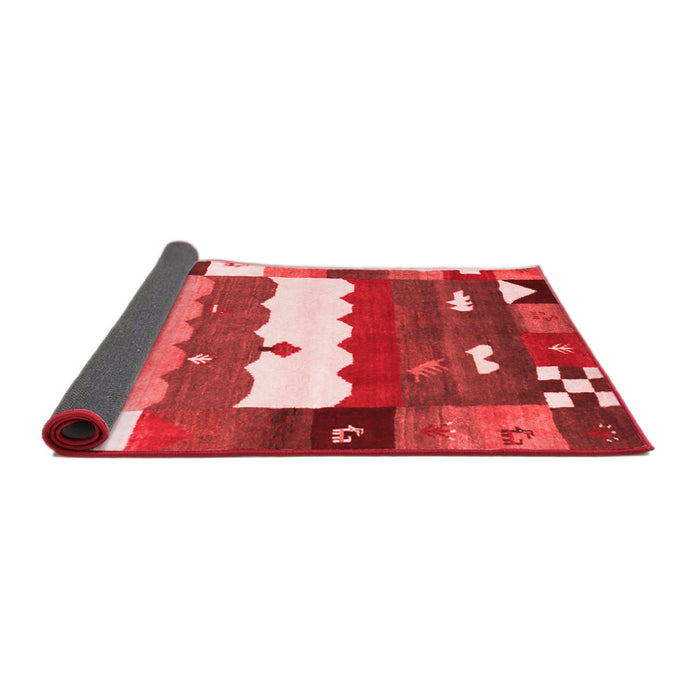 Abstract Red Contemporary Area Rugs