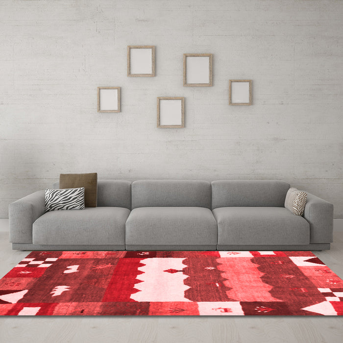 Contemporary Red Washable Rugs