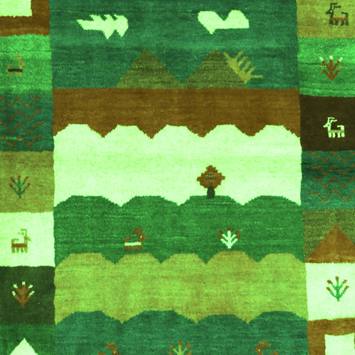 Serging Thickness of Machine Washable Abstract Green Contemporary Area Rugs, wshcon2707grn