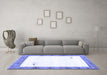 Machine Washable Solid Blue Modern Rug in a Living Room, wshcon2708blu