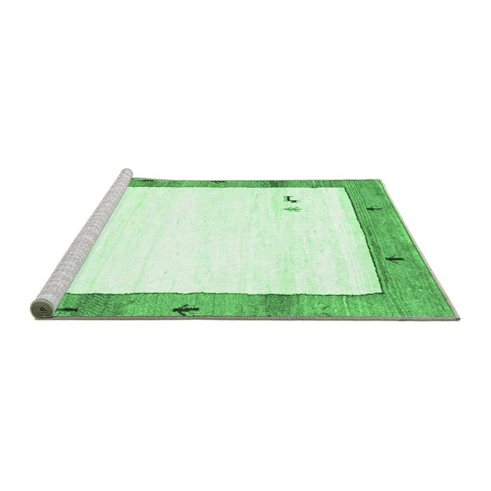 Sideview of Machine Washable Solid Emerald Green Modern Area Rugs, wshcon2708emgrn