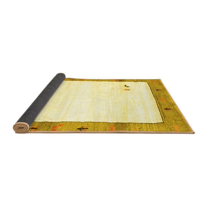 Sideview of Solid Yellow Modern Rug, con2708yw