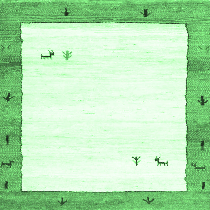 Square Machine Washable Solid Emerald Green Modern Area Rugs, wshcon2708emgrn