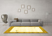 Machine Washable Solid Yellow Modern Rug in a Living Room, wshcon2708yw