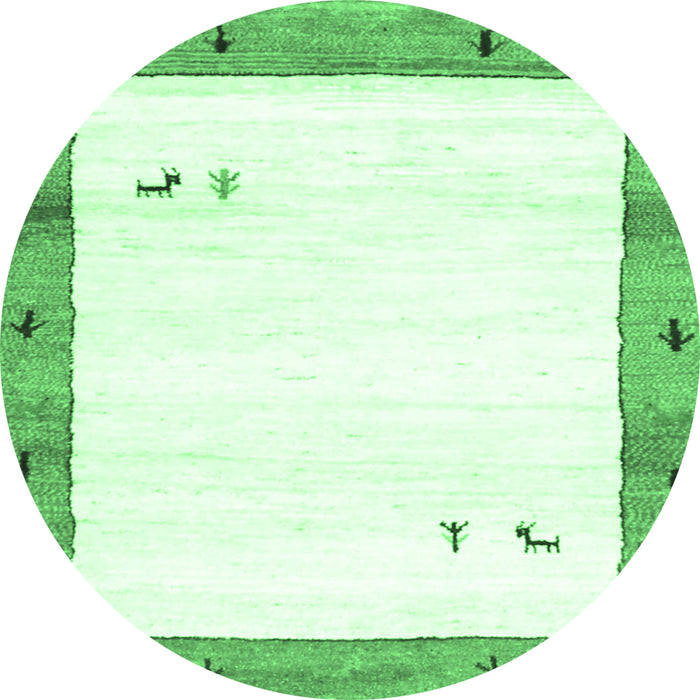 Round Solid Emerald Green Modern Rug, con2708emgrn