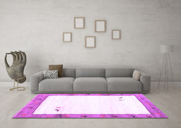 Machine Washable Solid Purple Modern Area Rugs in a Living Room, wshcon2708pur