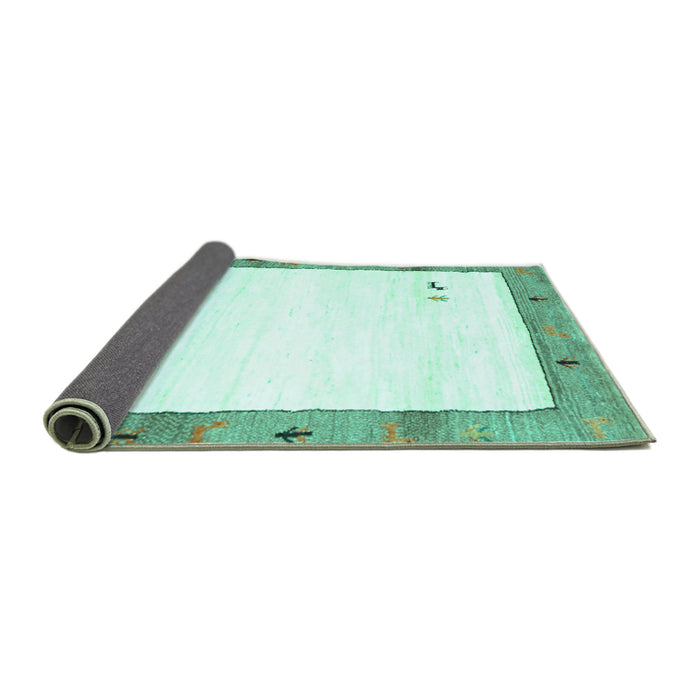 Sideview of Solid Turquoise Modern Rug, con2708turq