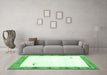 Machine Washable Solid Emerald Green Modern Area Rugs in a Living Room,, wshcon2708emgrn