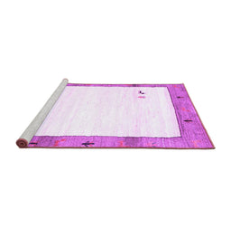 Sideview of Machine Washable Solid Purple Modern Area Rugs, wshcon2708pur
