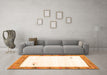 Machine Washable Solid Orange Modern Area Rugs in a Living Room, wshcon2708org