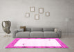 Machine Washable Solid Pink Modern Rug in a Living Room, wshcon2708pnk