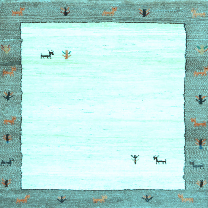 Square Machine Washable Solid Light Blue Modern Rug, wshcon2708lblu