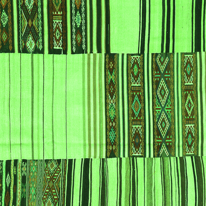 Patchwork Green Transitional Rug, con2709grn