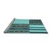 Sideview of Machine Washable Patchwork Light Blue Transitional Rug, wshcon2709lblu