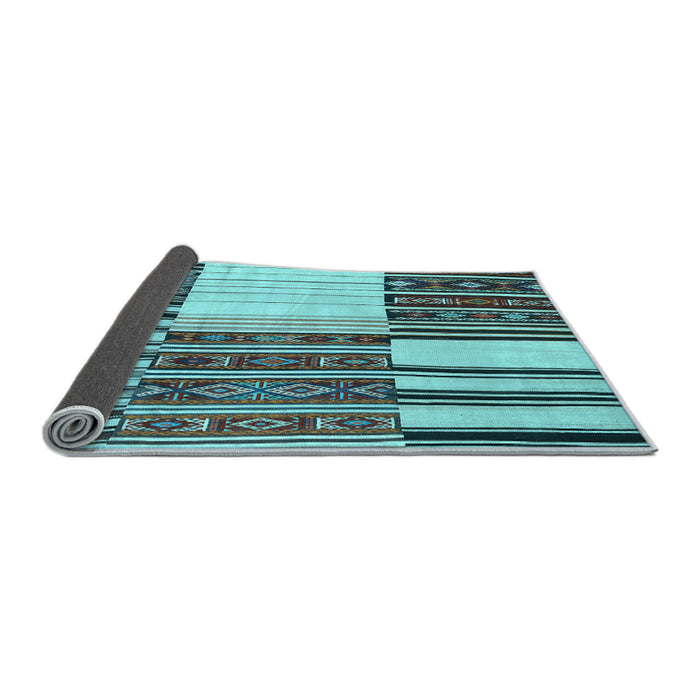 Sideview of Patchwork Light Blue Transitional Rug, con2709lblu