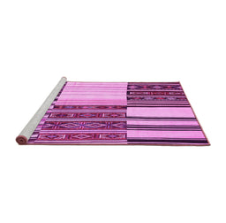 Sideview of Machine Washable Patchwork Pink Transitional Rug, wshcon2709pnk