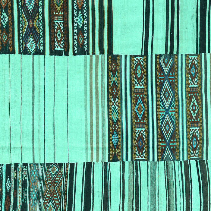 Patchwork Turquoise Transitional Rug, con2709turq