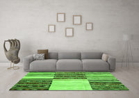 Machine Washable Patchwork Green Transitional Rug, wshcon2709grn