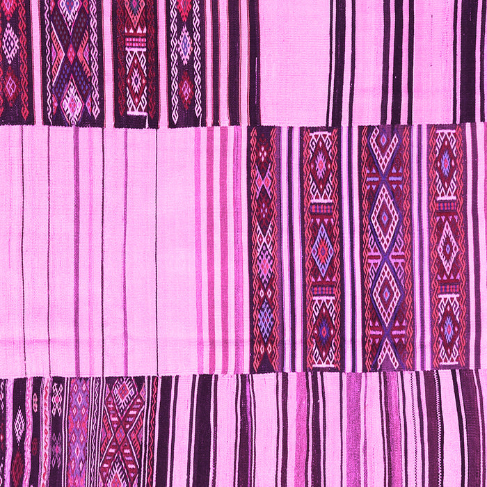 Machine Washable Patchwork Pink Transitional Rug, wshcon2709pnk