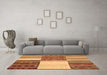 Machine Washable Patchwork Orange Transitional Area Rugs in a Living Room, wshcon2709org