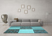 Machine Washable Patchwork Light Blue Transitional Rug in a Living Room, wshcon2709lblu