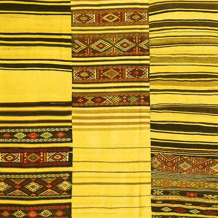 Square Patchwork Yellow Transitional Rug, con2709yw