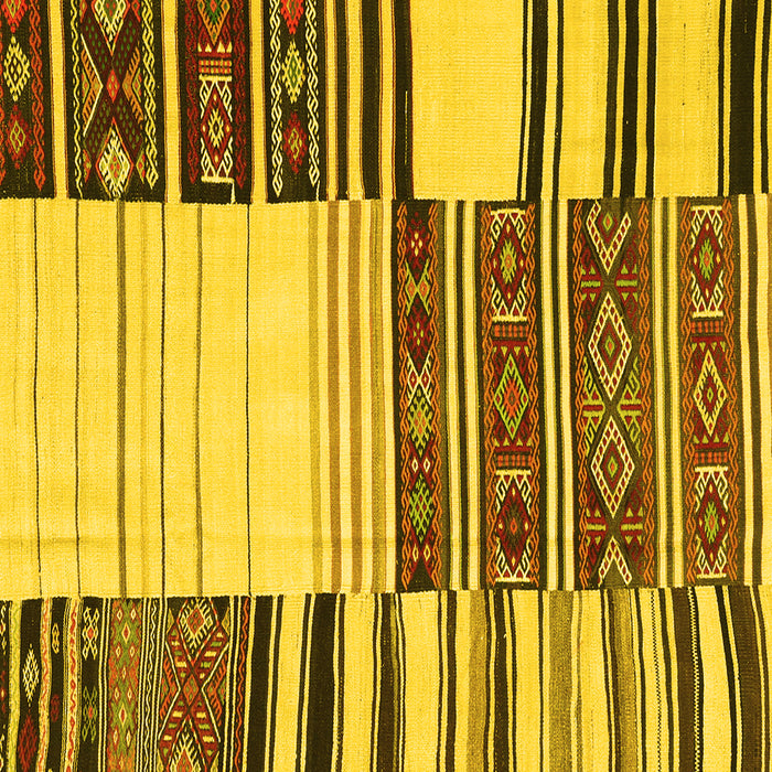 Patchwork Yellow Transitional Rug, con2709yw