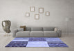 Machine Washable Patchwork Blue Transitional Rug in a Living Room, wshcon2709blu