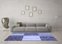 Machine Washable Patchwork Blue Transitional Rug, wshcon2709blu