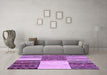 Machine Washable Patchwork Purple Transitional Area Rugs in a Living Room, wshcon2709pur