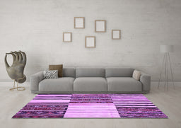 Machine Washable Patchwork Purple Transitional Area Rugs in a Living Room, wshcon2709pur