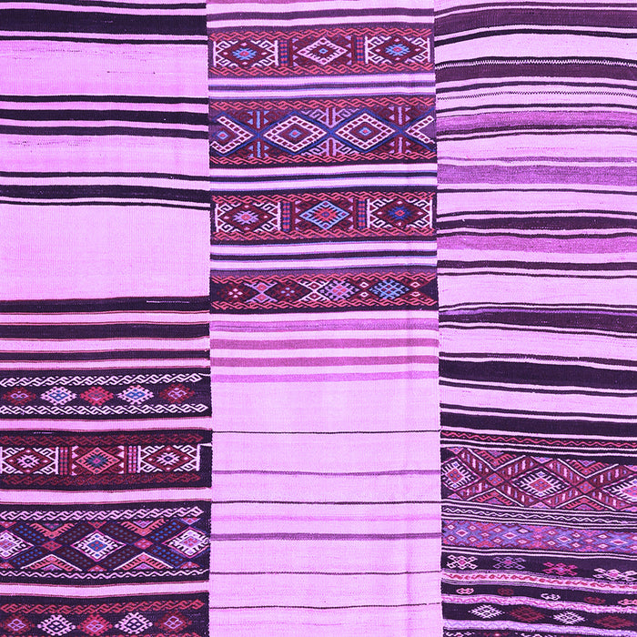 Square Machine Washable Patchwork Purple Transitional Area Rugs, wshcon2709pur