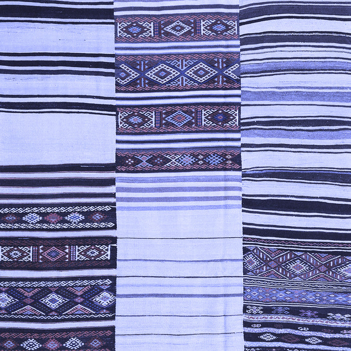 Square Machine Washable Patchwork Blue Transitional Rug, wshcon2709blu