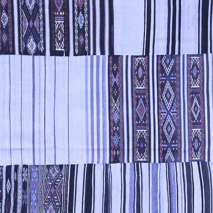Machine Washable Patchwork Blue Transitional Rug, wshcon2709blu