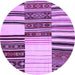 Round Patchwork Purple Transitional Rug, con2709pur