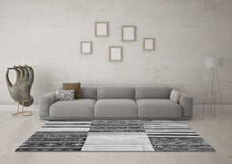 Machine Washable Patchwork Gray Transitional Rug in a Living Room,, wshcon2709gry