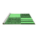 Sideview of Machine Washable Patchwork Emerald Green Transitional Area Rugs, wshcon2709emgrn