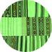 Square Patchwork Green Transitional Rug, con2709grn