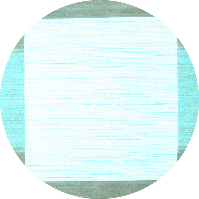 Round Solid Light Blue Modern Rug, con270lblu