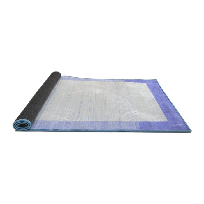Sideview of Solid Blue Modern Rug, con270blu