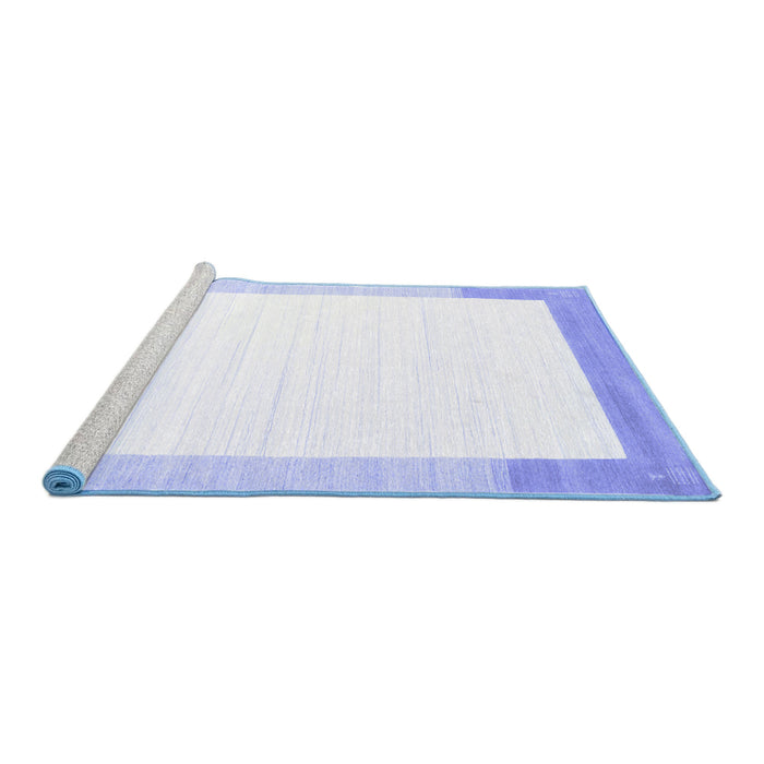 Sideview of Machine Washable Solid Blue Modern Rug, wshcon270blu